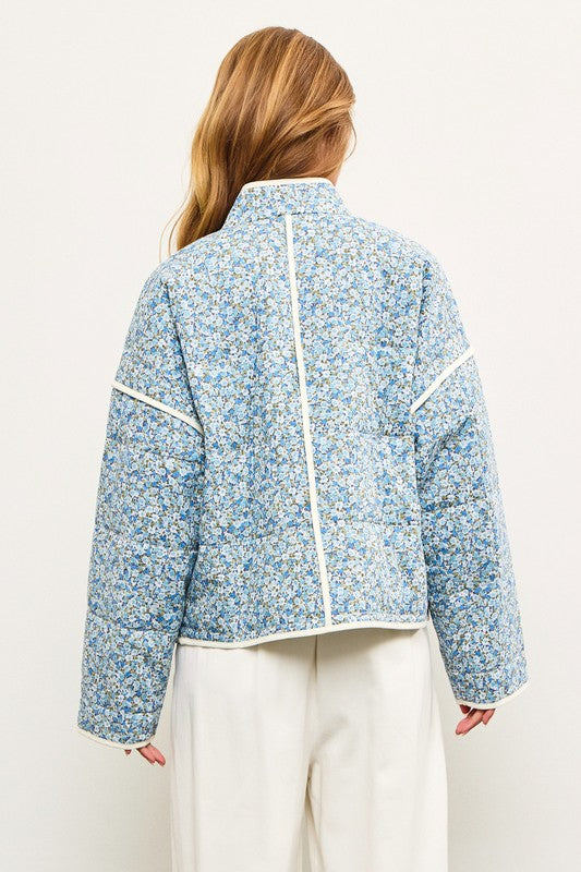 Dizzy Printed Quilt Jacket - Bold & Cozy Outerwear | BADDIESHE
